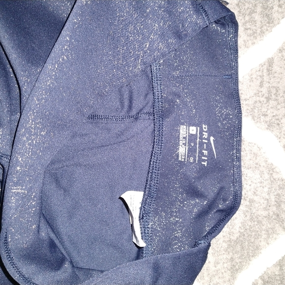Nike Navy/gold dri fit running leggings - Picture 2 of 3